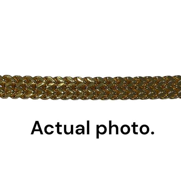 Gold Double Row Stainless Steel Bracelet - Picture 6 of 8